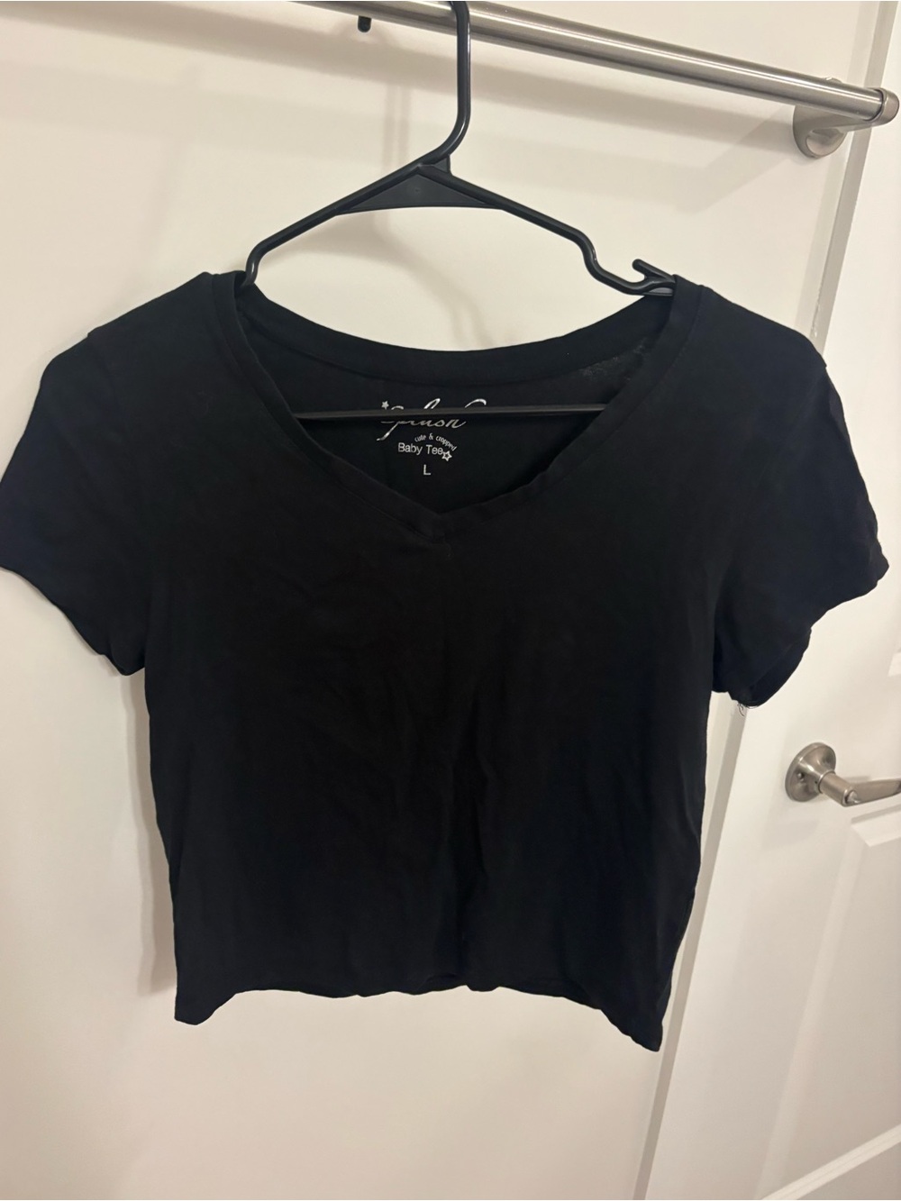 Splash Black V-Neck Short Sleeve Baby Tee